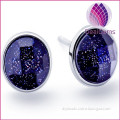 925 sterling silver purple sand stone faceted stud earring sold by pairs
